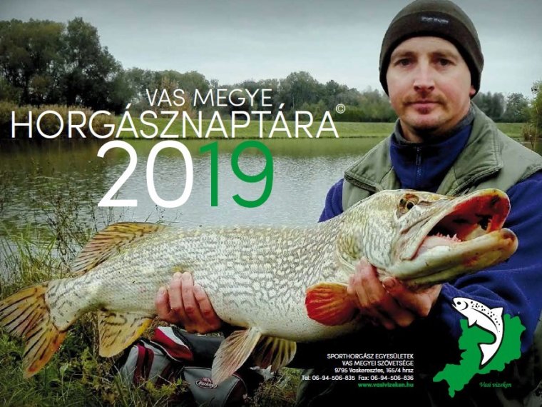 Megjelent Vas megye 2019.évi Horgásznaptára