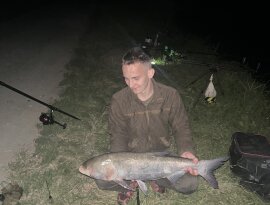 24 órás peca – 23:32-kor mélyretörő kapással jelentkezett a busa! Olyat húzott, hogy majdnem a bot is ment utána!😅🎣 
Invaziv halfaj🐟🐡