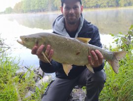 Stojcsics Ádám horgásztársuk fogta a képen látható 3, 5 kg-os balint a Máriaújfalui Hársas-tavon pergető módszerrel! Gratulálunk!